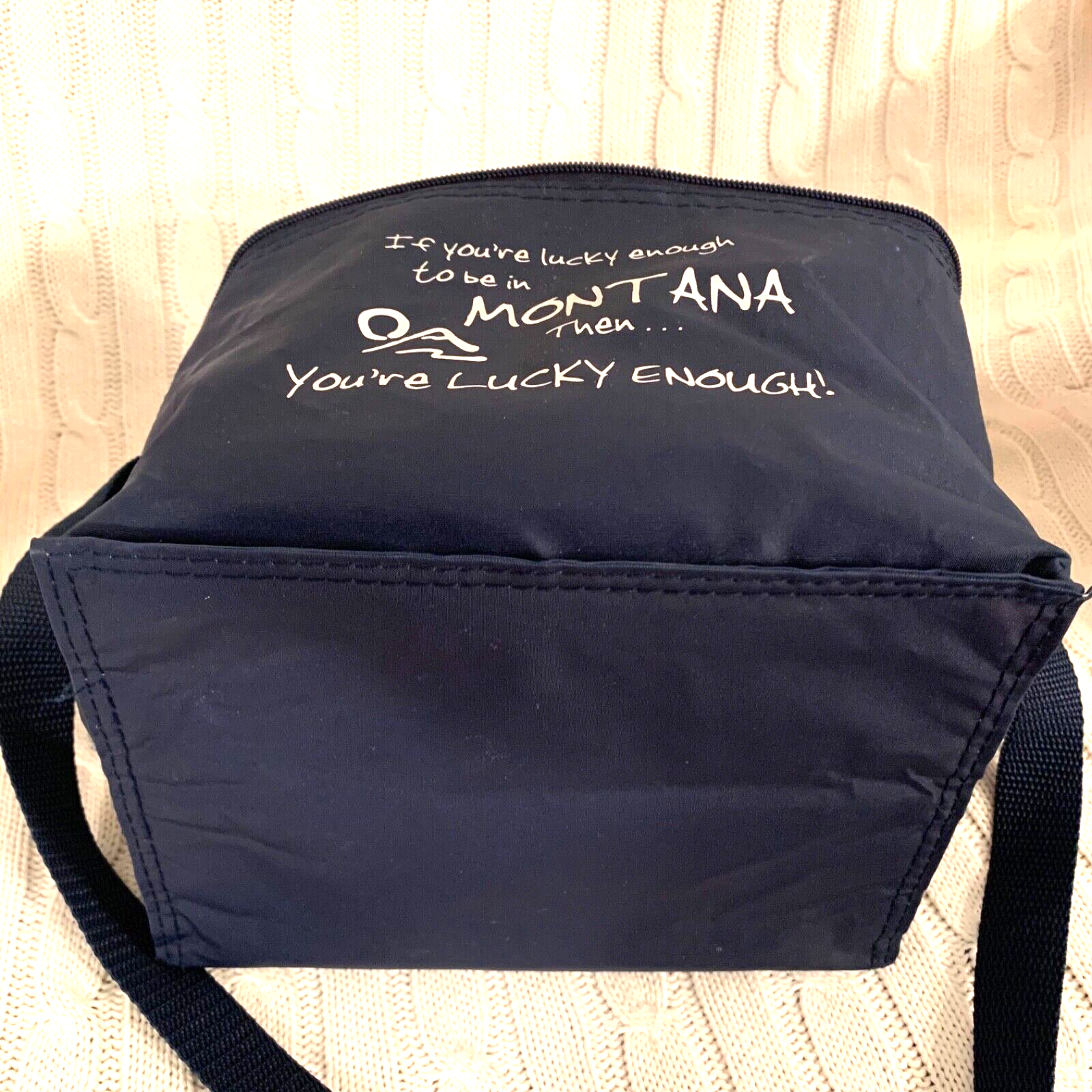 Koozie If Your Lucky Enough Montana Blue Lunch Bag Cooler