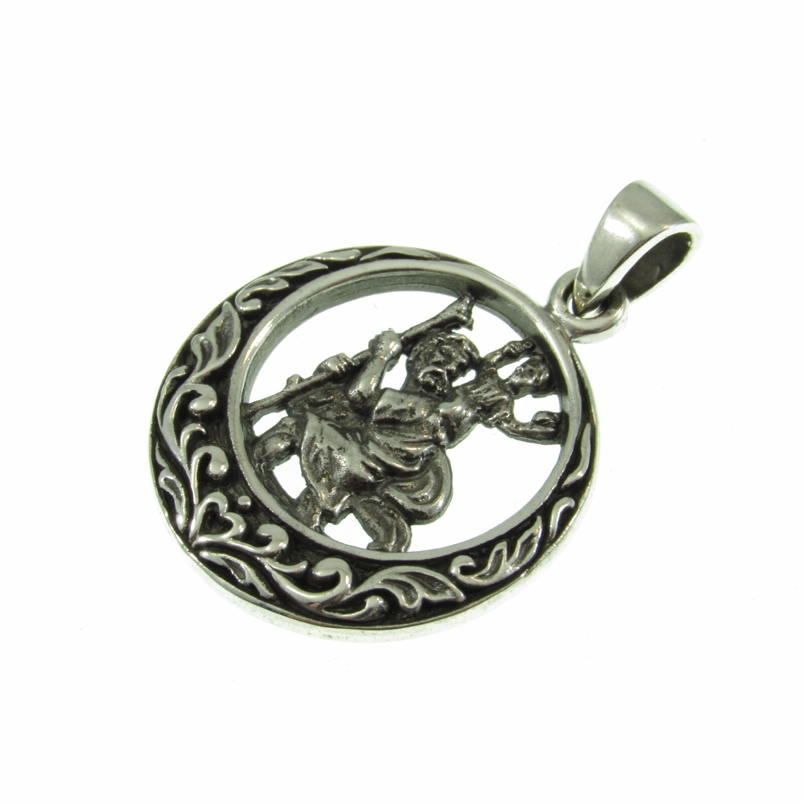 Solid 925 Sterling Silver St. Christopher Pendant Catholic Religious Saint Medal