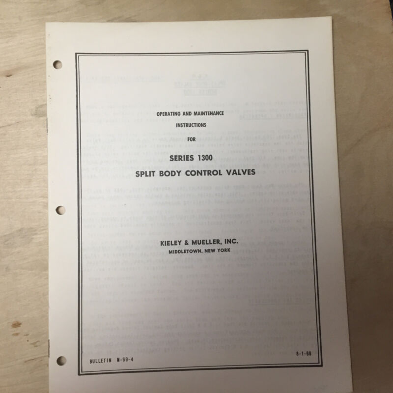 Kieley & Mueller Instruction Manual Series 1300 Control Valves Asbestos Packing