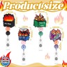 Landical 4 Pack Dumpster Fire Badge Reels Retractable Supplies Bead Funny This is Fine Nurse Badge Holder with Swivel Alligator Clip for Nurse Doctor Teacher Office Gift ID Name Tag