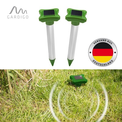 Gardigo Solar Maulwurfabwehr Alu 2er Set Maulwurfschreck Wühlmausvertreiber