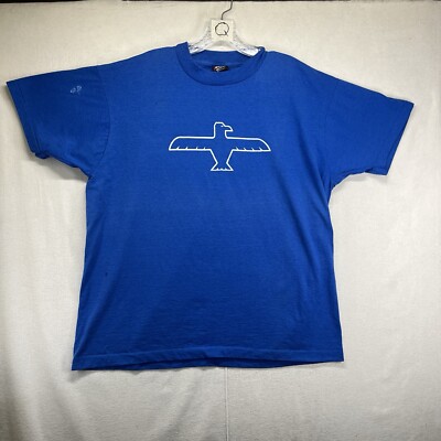 Vintage Single Stitch Mens Size XL Thunderbird Graphic Thin PS Flyers Blue