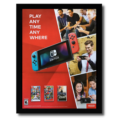 2019 Nintendo Switch Console Framed Print Ad/Poster Super Smash Bros Zelda  Mario