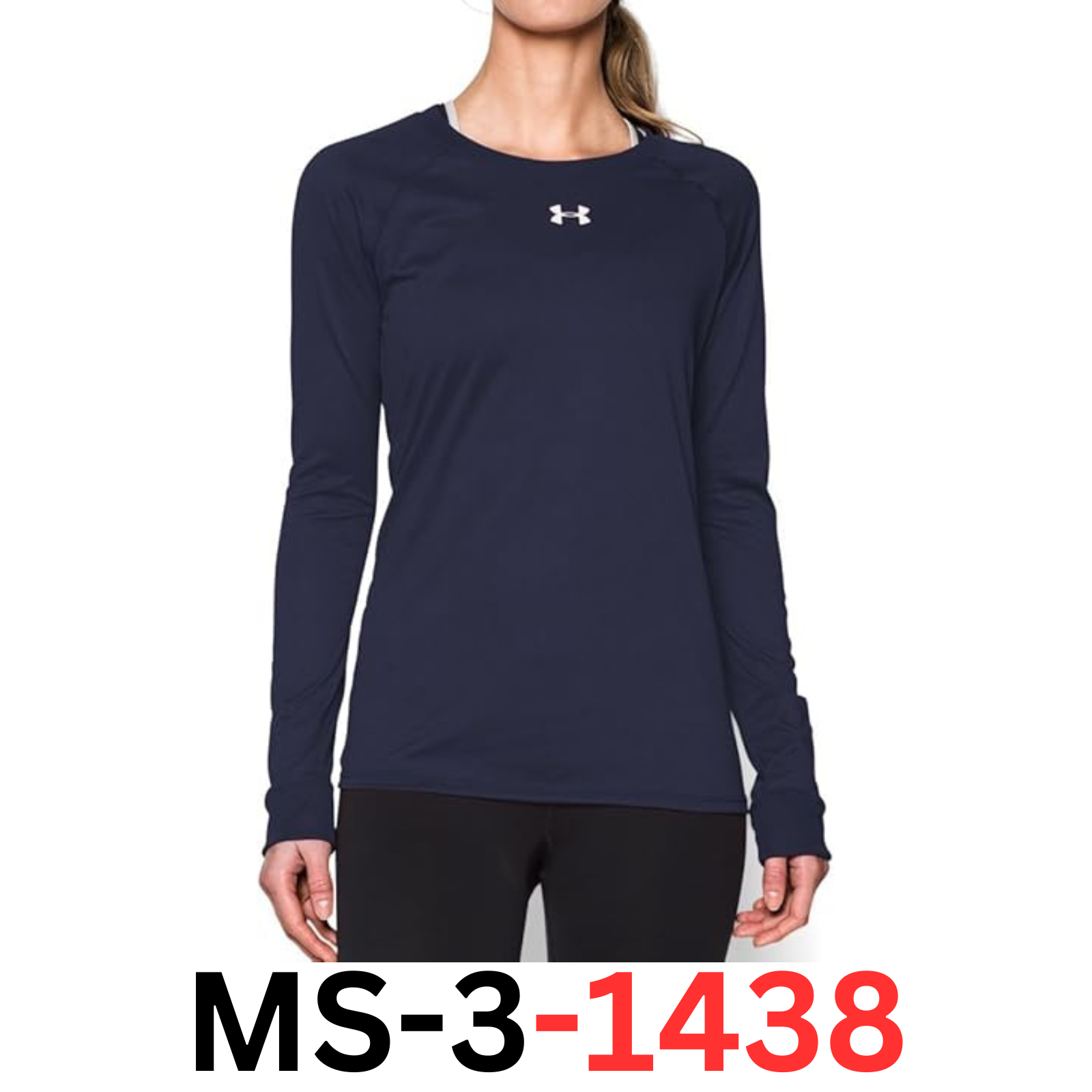 Under Armour 1268483 Ladies' UA Long-Sleeve Locker Tee Midnight Navy Small