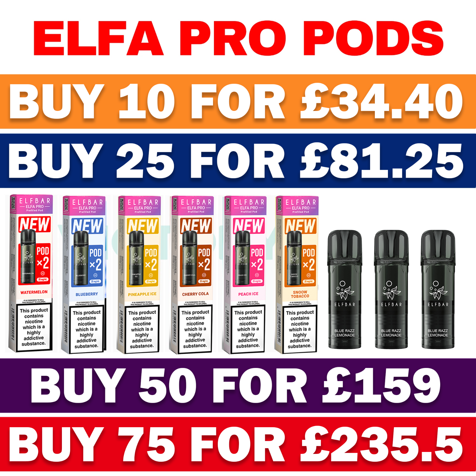 ELF BAR ELFA PRO PODS | Prefilled Replacement Pod | 2ml 20mg | E-Cig Pods 2 Pcs