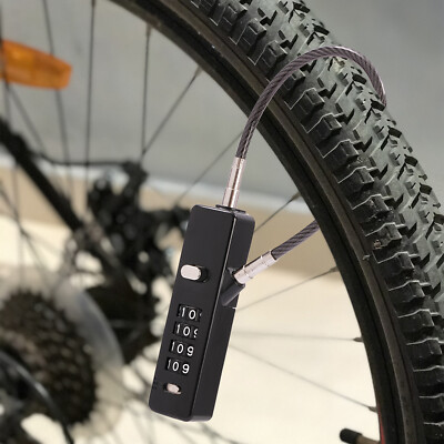 Cable Lock With Combination 4 Digit Lock For Bike, Luggage, Fences, Garage Gates