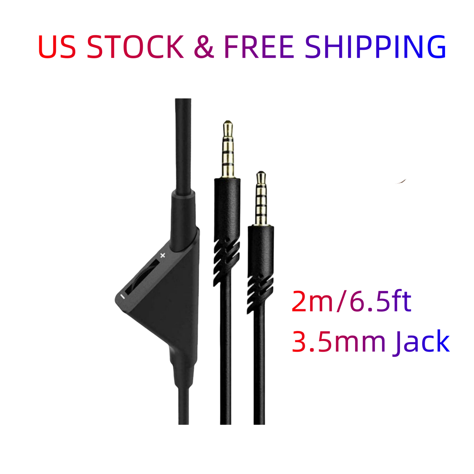 2M Replacement Audio Cable Cord Volume Control for Astro A10 A40 Gaming Headset