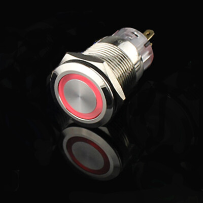 19mm 12V Momentary Push Button Switch Waterproof Led Light IP67 Stainless Steel