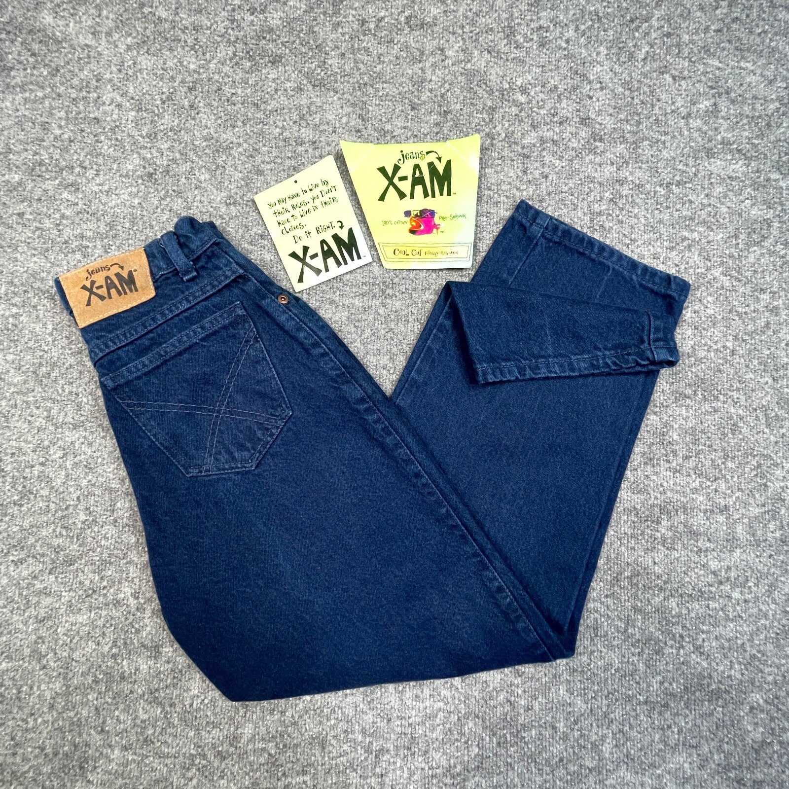 X-Am Jeans Womens Juniors Size 2 Denim Blue Mid Rise Cool