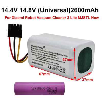 14.4V 2600mAh Rechargeable Battery For Xiaomi Robot Vacuum Cleaner 2 Lite MJSTL