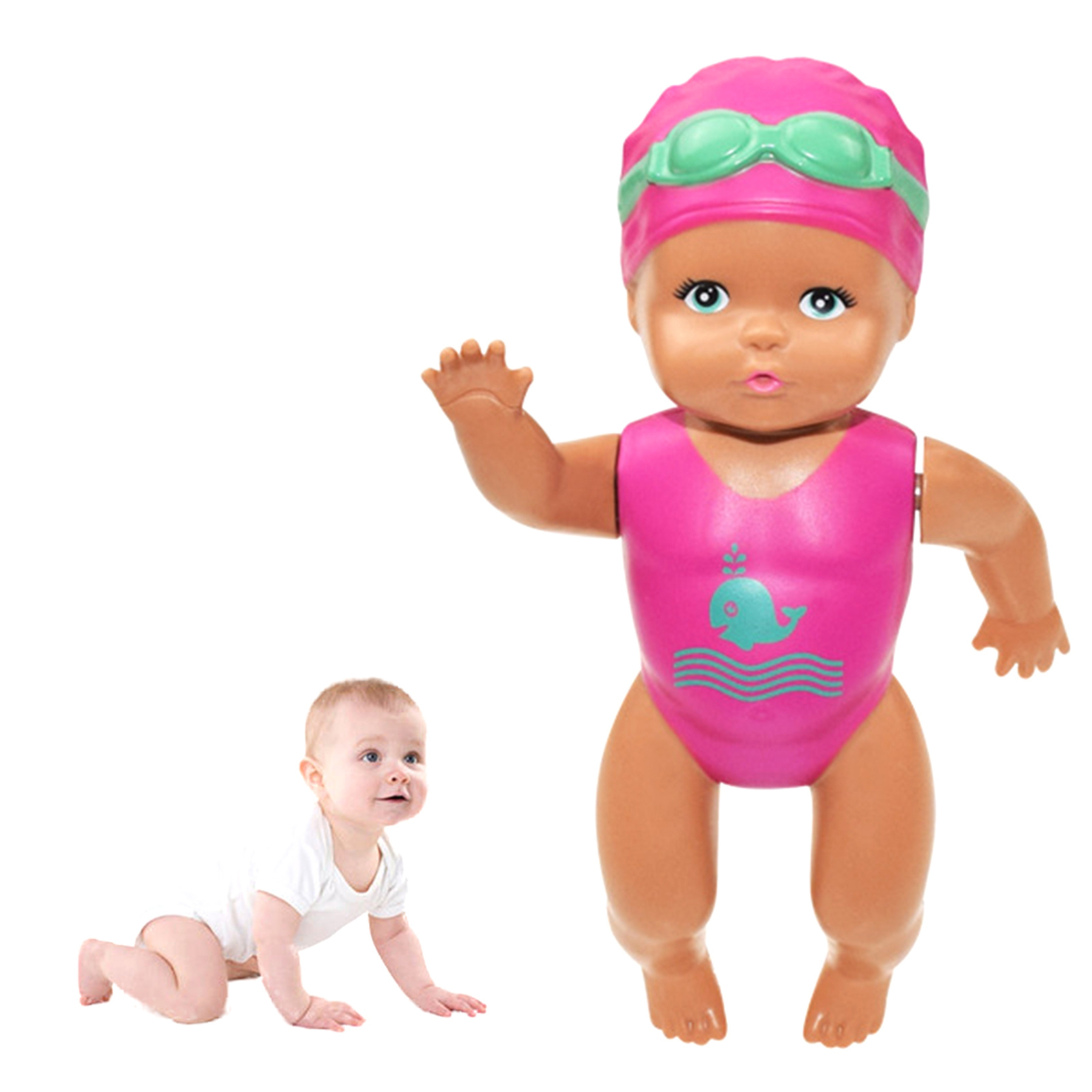 Wind up Bath Toy Girls Newborn Baby Dolls That Swim in Pools, or Bathtubs