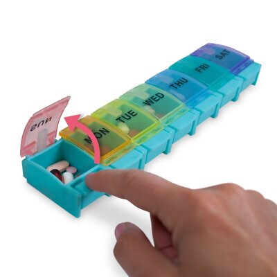 North American Health Care Pill Box Organizer Medicine Travel Case 7 Day Weekly