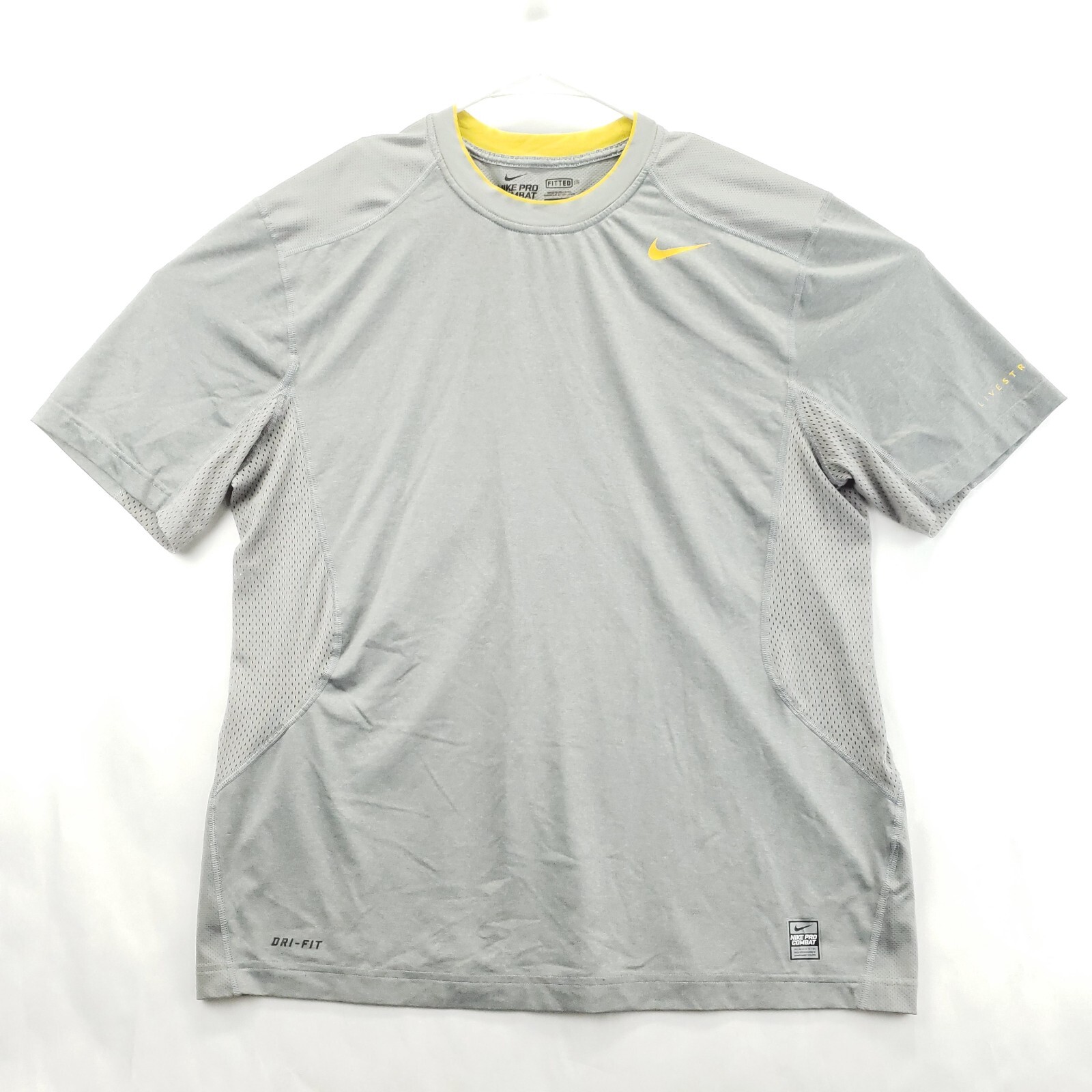 Nike Pro Combat Dri-Fit Fitted Shirt Mens XL Gray Stretch