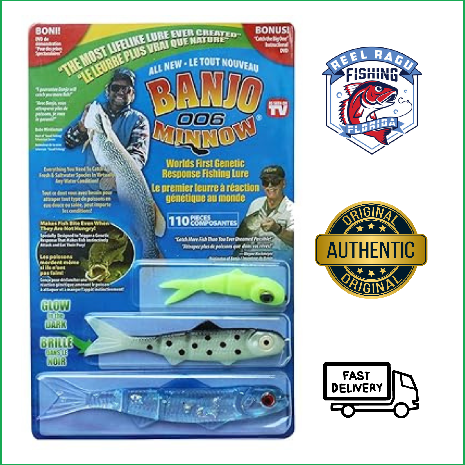 NEW Banjo Minnow 006 - 110 Piece Fishing System Free