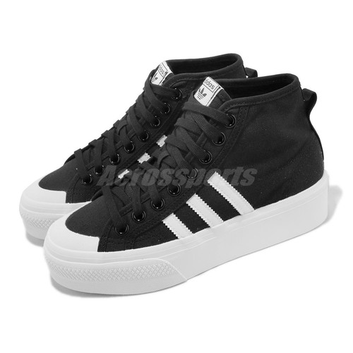 

adidas Originals Nizza Platform Mid W Black White Women Casual Lifestyle FY2783, Черный, Nizza Platform Mid W