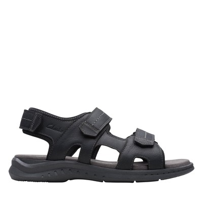Clarks Walkford Walk 26171795 Мужские спортивные сандалии из черной кожи