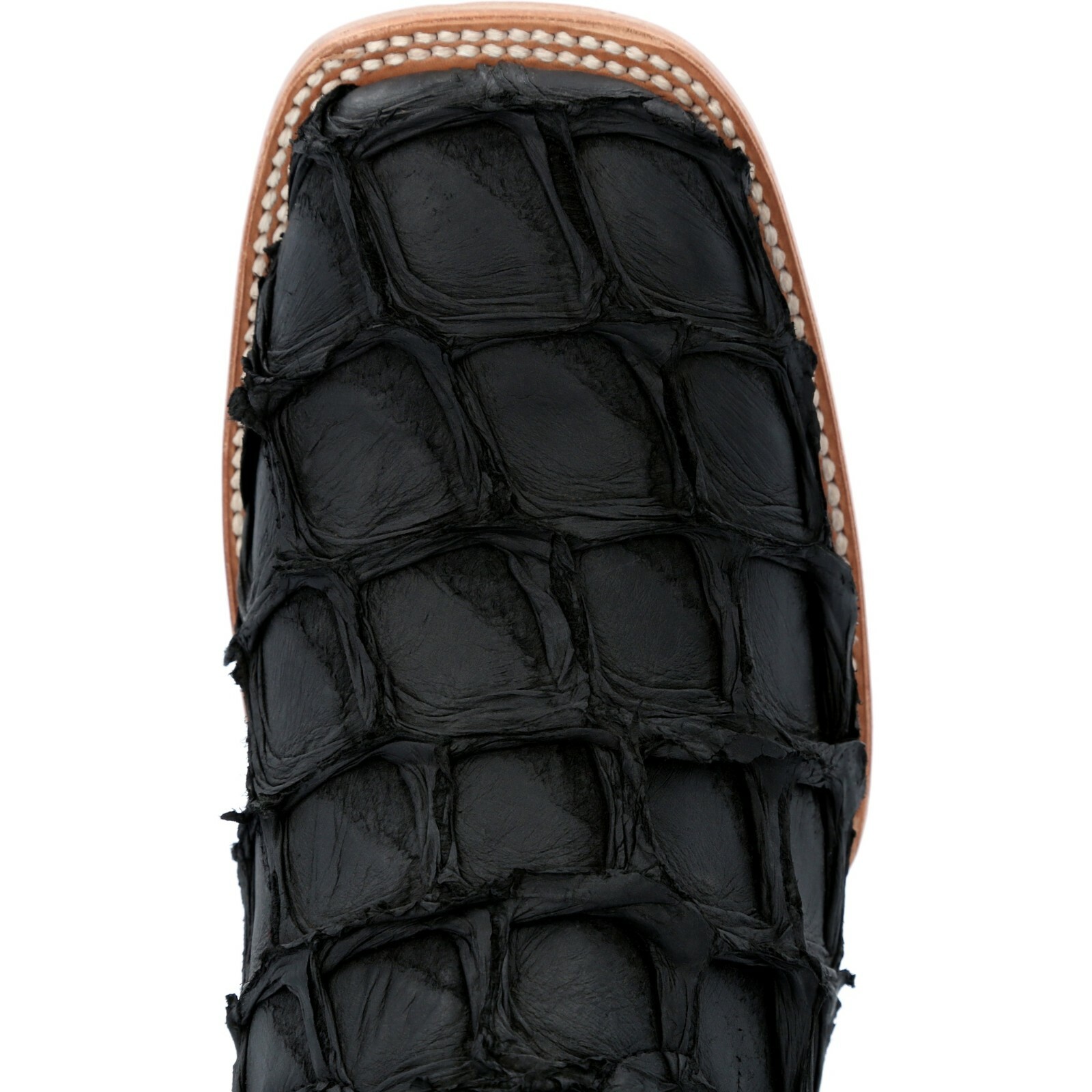 Pre-owned Durango Boots Durango® Premium Exotics™ Matte Black Pirarucu Western Boots Ddb0381 - All Sizes
