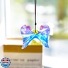 Window Hanging Crystal Angel Wing Prism Suncatcher AB Coating Ornament, Glass Angel Wing Sun Catchers Rainbow,Prism Crystals for Indoor Outdoor Garden Christmas Decor(76mm)