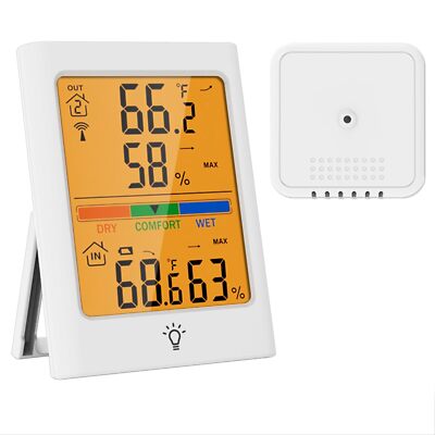Indoor Outdoor Digital Thermometer Hygrometer Wireless, Smart Temperature and...