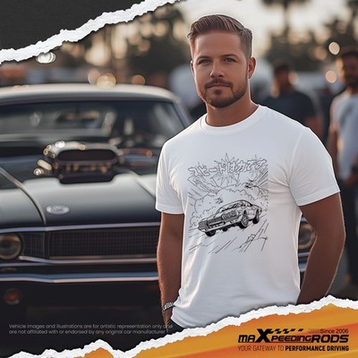 Auto Art Graphic Shirts for Men Retro Racing Culture Stretchy Sports Car T-shirt