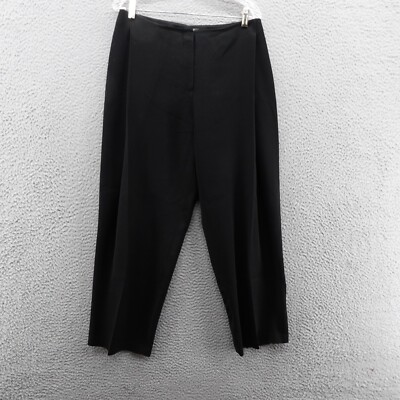 Lafayette 148 Wool Crepe Ankle Pants Size 10 Black Womens Pleated Career