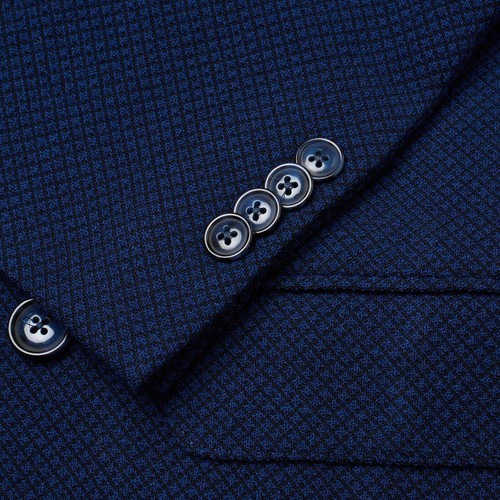 Pre-owned Sartoria Partenopea "guabello" Blue Wool Db Jacket Current Model