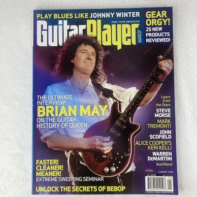 Guitar Player Magazine January 2008 Brian May Queen Johnny Winter Steve Morse