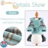 Dog Hoodie Dress Winter Pet Sweaters for Small Dogs Girl Cold Weather Warm Puppy Dresses Plaid Pet Clothes Outfits for Chihuahua Yorkie Teacup Cat Skirt Coat Apparel Clothing (XX-Small, Blue)