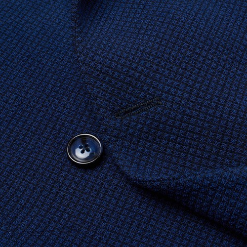 Pre-owned Sartoria Partenopea "guabello" Blue Wool Db Jacket Current Model