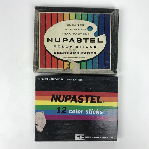 Nupastel Color Sticks Lot Of 2 Vintage Boxes Art Supplies Pastels Eberhard Faber