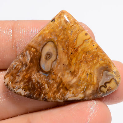 Natural Palm Root Agate Heart Shape Cabochon Gemstone 22.5 Ct 28X35X3mm GC-37802