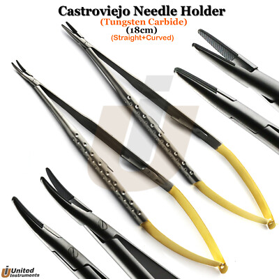 Surgical Castroviejo Needle Holder TC Microsurgery Dental Suture Ophthalmic