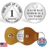 Sobriety Coin Sobriety Chips AA Chip AA Coins ONE Day at A TIME Sober Token Recovery Medallion NA Chips NA Coins Laser Engraved Design with Pu Keychain (1 Month-30 Days)