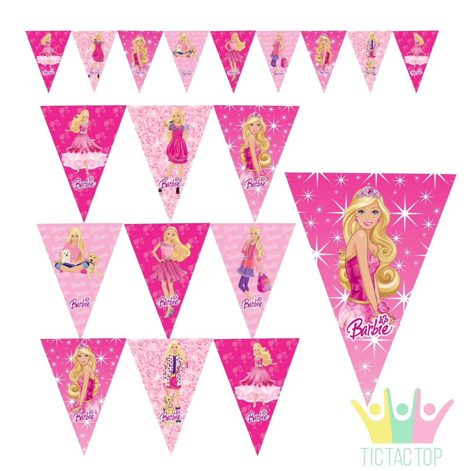 1x-barbie-doll-girl-banner-bunting-flag-party-supplies-room-deco-lolly-loot-bag-ebay
