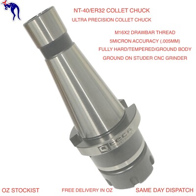 PRECISION NT40 ER32 COLLET CHUCK 5MICRON TIR  GROUND ON STUDER CNC GRINDER
