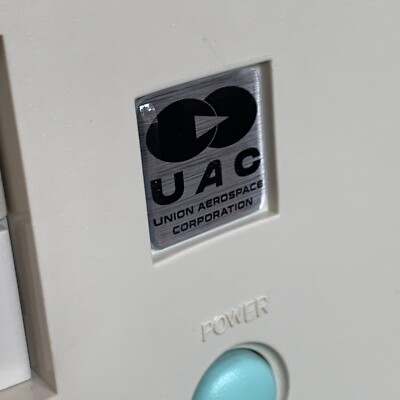 UAC DOOM II Union Aerospace Custom 386 486 Computer Case Badge DOMED Sticker
