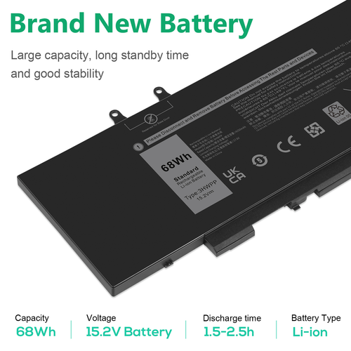 68Wh 15.2V Laptop Battery for Dell Latitude 5501 5401 5511 5510 5411 5410 3HWPP