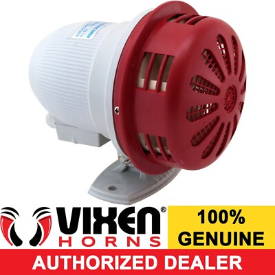 ELECTRIC MOTOR DRIVEN AIR RAID SIREN ALARM CAR/TRUCK/RV 12V GRAY/RED VXS-9080SCL