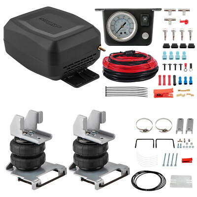 Air Suspension Helper Spring + Compressor Kit For GMC Sierra 1500 2007-2018