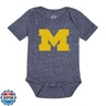 Little King Short Sleeve NCAA Romper 2 Pack-Knobby Fabric-Michigan-Navy and Charcoal-6 Months
