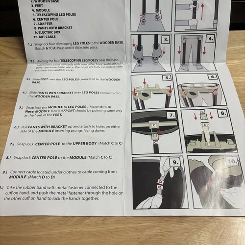 Spirit Halloween Tekky Electrified Maniac Prop Instruction Manual Only READ!