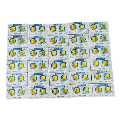 30 Count All Free Clear HE Liquid Laundry Detergent/Dryer Sheet Dual Vending Box