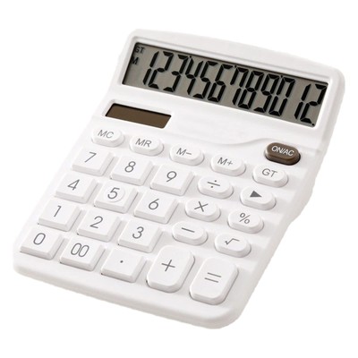 Calculator, 12-bit Solar Battery Dual Power Standard Function Electronic Calc...