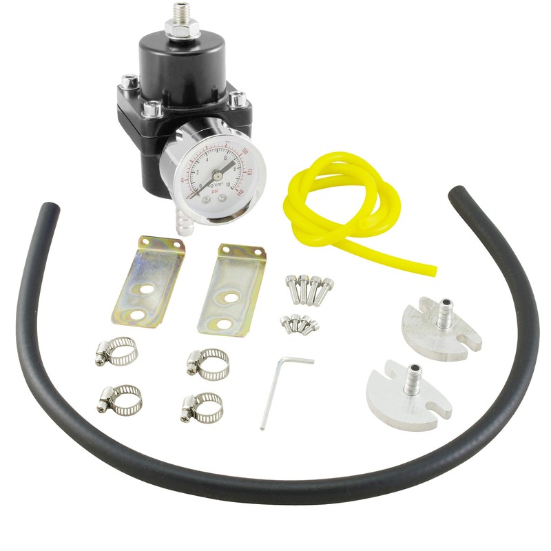 Benzindruckregler Universal Schwarz 1 - 7 Bar Einstellbar M. Manometer & ZubehÃ¶R