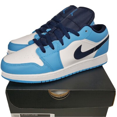 Nike Air Jordan 1 Low UNC Size GS 7Y, Womens 8.5 Powder Blue Obsidian Univeristy