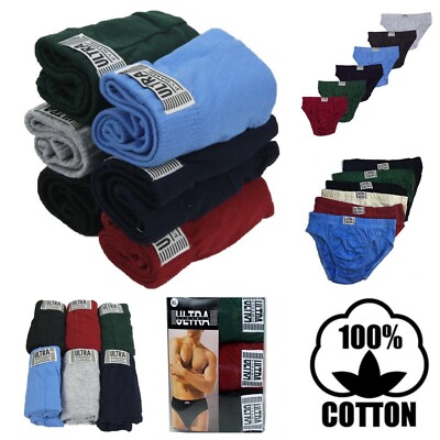 3 - 6 Pack S-2XL Ultra Dynamic Cotton Men Bikini Brief Boxer Solid Underwear
