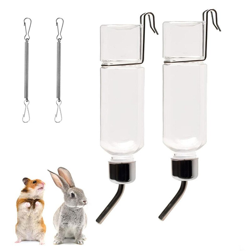 2PCS Rabbit Hamster Pet Drinking Bowl Bottle Feeder Guinea Pig Water Fountain