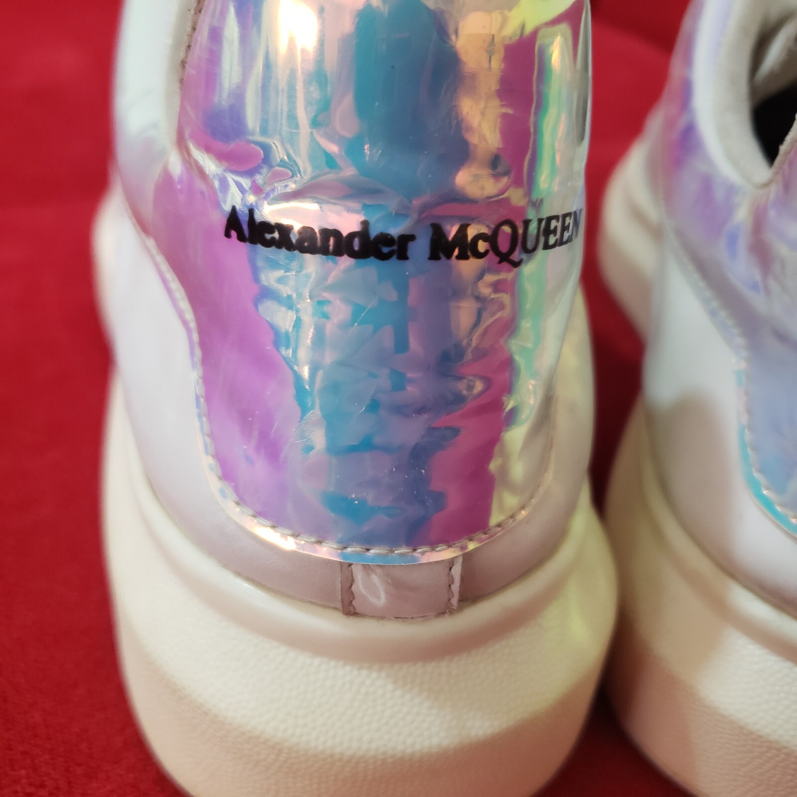 Alexander McQueen Lerry White Leather Shoes logo Trainers Sneakers US 10 EU 43