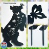Hokfirm Metal Dog Garden Decor for Outside,Set of 2 Silhouette Yorkie Garden Stakes Decoratvie,Dog Garden Statues