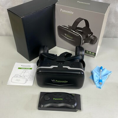 Pansonite Black 3D Virtual Reality Glasses Headset With Remote Controller
